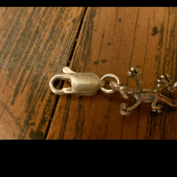 925 Sterling Silver Gecko Lizard Link Chain Bracelet - Picture 8 of 11